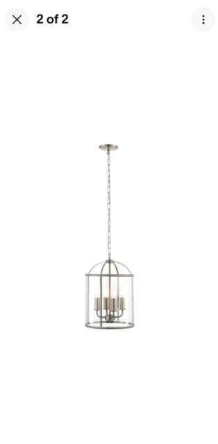 Ceiling Light Silver Lambeth 4 Satin Nickel Clear Glass Endon 70324