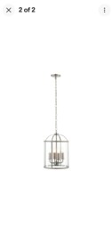 Ceiling Light Silver Lambeth 4 Satin Nickel Clear Glass Endon 70324
