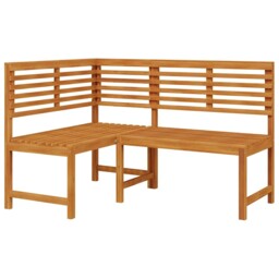 Solid Acacia Wood Garden Corner Bench Outdoor Balcony Lounge Chair