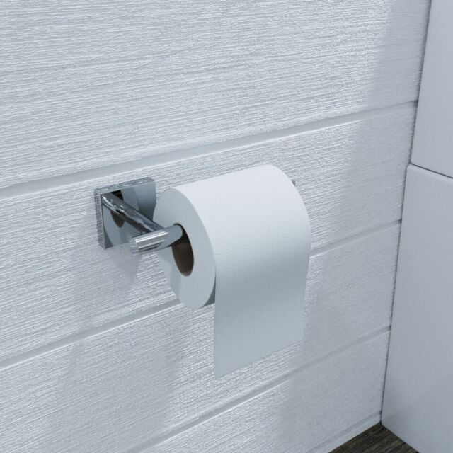 Croydex Flexi-fix Toilet Roll Holder Wall Mounted, Chrome - Chester