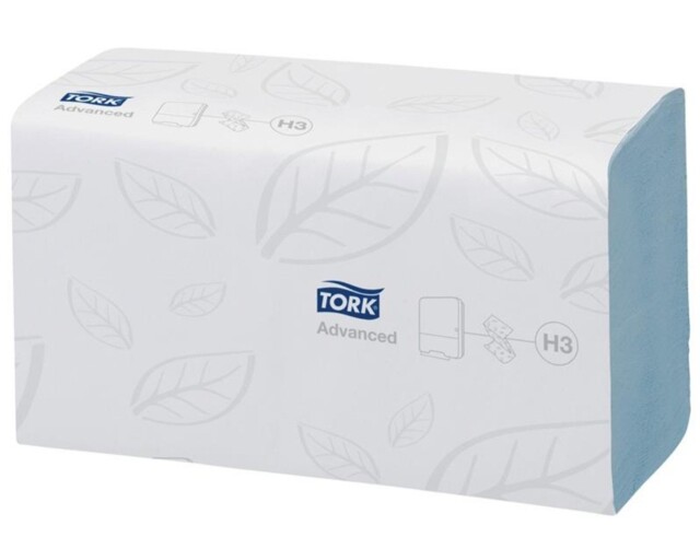 Tork Blue Singlefold 2 Ply Embossed Hand Towel 15 Packs X 250 Sheets