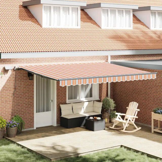 Retractable Awning Manual Multicolour 450 X 300 Cm Fabric Vidaxl