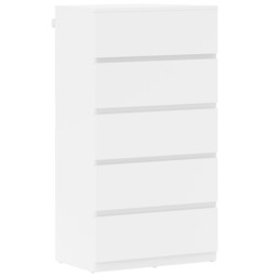 Chest Of Drawers White Particle Board 55x33x100cm 5-drawer Handleless