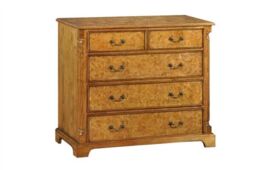 Walnut Chest Of Drawers - Burr Walnut - 5 Drawers - Hampton Range