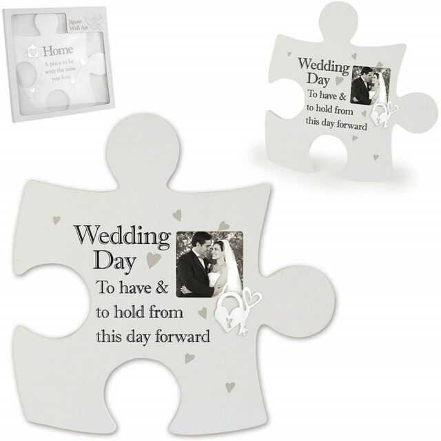 Said With Sentiment Jigsaw Photo Frame Wall Art Wedding Day Couples