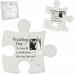 Said With Sentiment Jigsaw Photo Frame Wall Art Wedding Day Couples