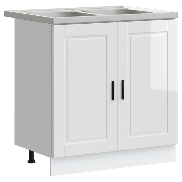 Sink Base Cabinet With Storage Porto 2 Pcs Engineered Wood Bathroom