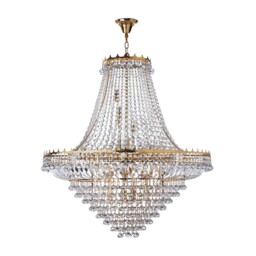 19 Lights Golden Finish Ceiling Pendant Light With Clear Crystal