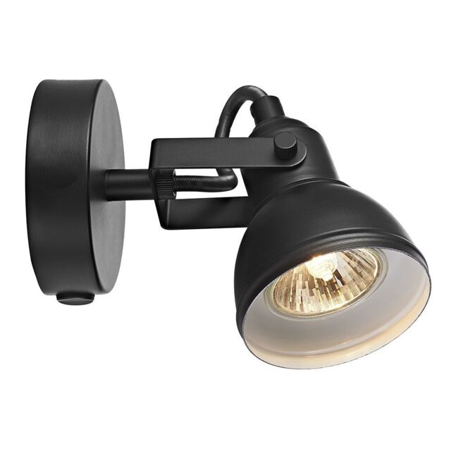 Unique Industrial Designed Matt Black Switched Wall Spot Light By