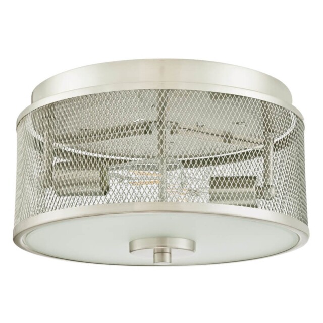 Morrison Two Light Indoor Flush Mount Ceiling Light Brushed Nickel