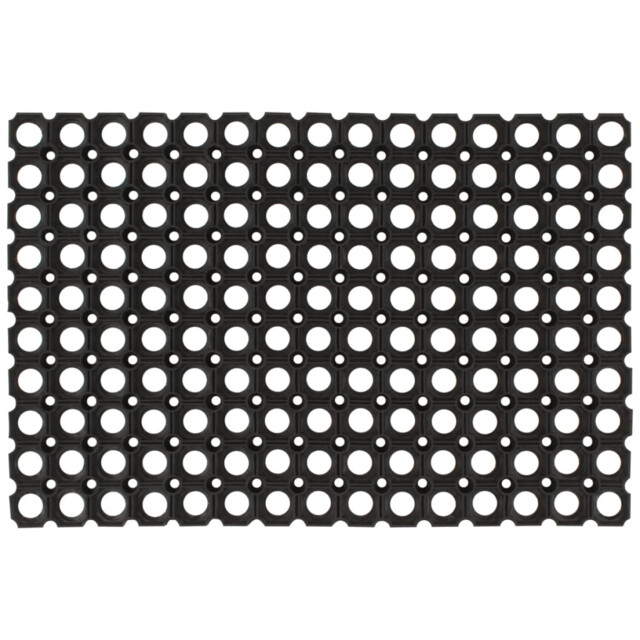 Rubber Mats Black 100% Rubber 40x60cm 16mm Non-slip Weatherproof 5pcs