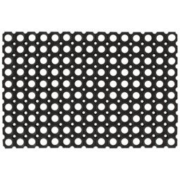 Rubber Mats Black 100% Rubber 40x60cm 16mm Non-slip Weatherproof 5pcs