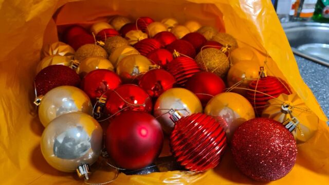 Shatterproof Christmas Baubles - Red, Atleast 40 Baubles