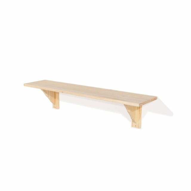 Natural Wood Solid Pine Storage Floating Wall Shelf 3ft 890x190mm
