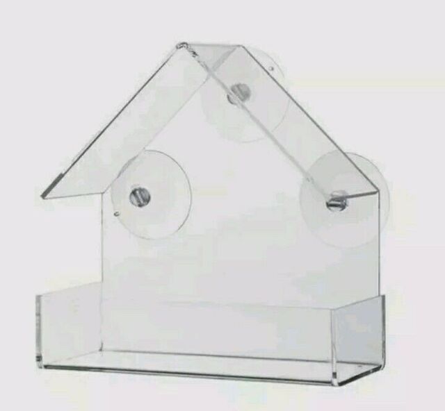 Glass Window Bird Feeder Clear Perspex Viewing Suction Cup Hanging