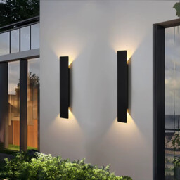 Led Outdoor Wall Light Ip65 Waterproof Up Down Lamp Black White 110v
