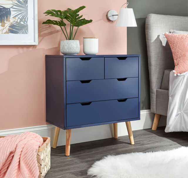 Nyborg 2 + 2 Drawer Chest Of Drawers Scandinavian Style Bedroom Blue