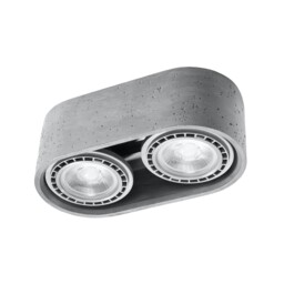 Ceiling Lamp Basic 2 Concrete Grey Gu10/es111 Led Sollux Lighting
