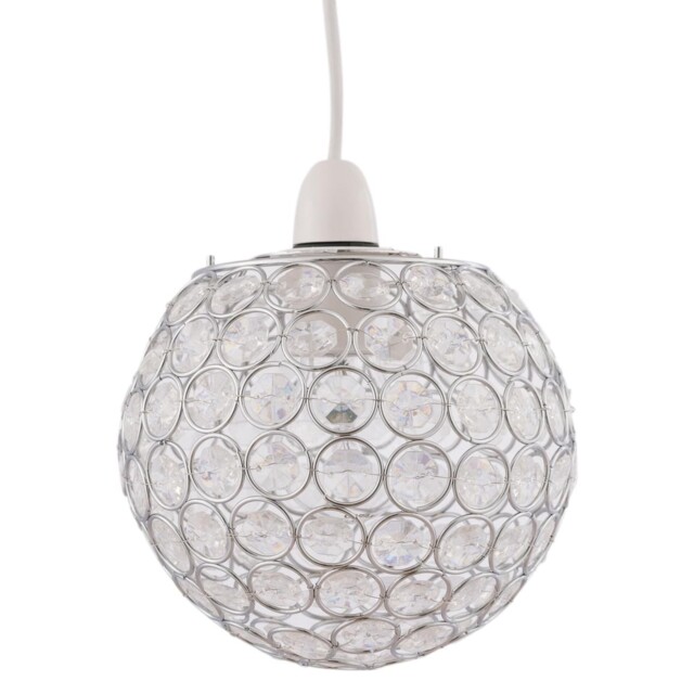 Modern Acrylic Crystal Jewelled Globe Easy Ceiling Light Shade Pendant