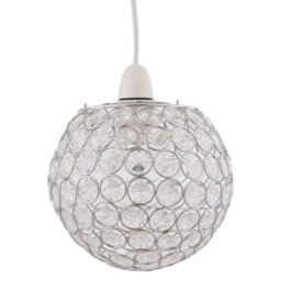 Modern Acrylic Crystal Jewelled Globe Easy Ceiling Light Shade Pendant