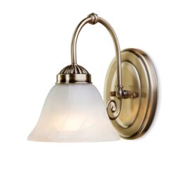 Wall Light Elegant Diner Downlighter Antique Brass Alabaster Glass