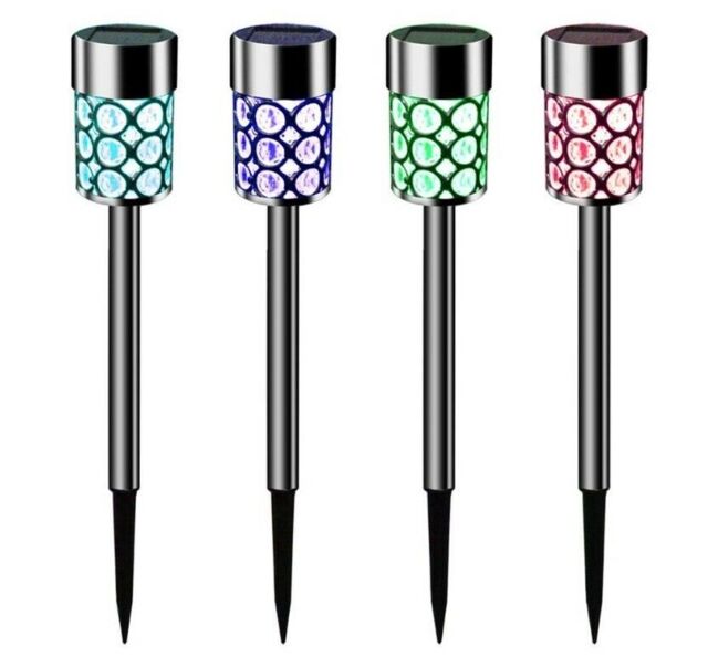 Pack 4 Garden Solar Led Crystal Stake Lights