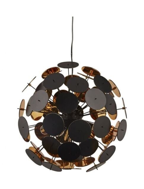Ceiling Light Black Discus 6 Pendant Gold Searchlight 3076-6bg