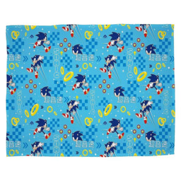 Sonic The Hedgehog Geo Soft Fleece Throw Blanket Blue 100cm X 150cm