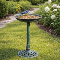 63cm Garden Bird Bath Traditional Resin Large Feeding Station Outdoor