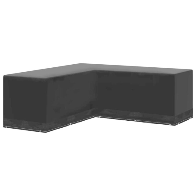 Garden Furniture Cover L-shaped Black 250x250x90 Cm Pe Aluminium 12
