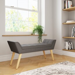 Milan Upholstered Storage Ottoman Bench Seat Footstool Bedroom Living