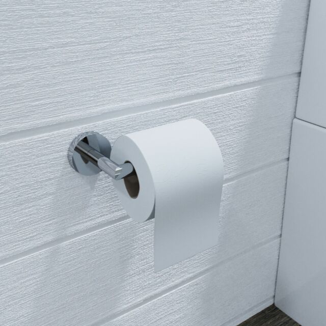 Croydex Toilet Roll Holder Wall Mounted Flexi-fix In Chrome No Drill -