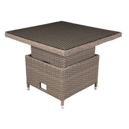 Garden Dining Table, Height-adjustable, 90x90cm, Chester Rattan -