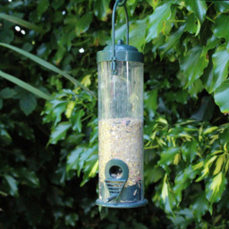 Hanging Seed Feeder Garden Birds Feeding Station Tube Green Plastic