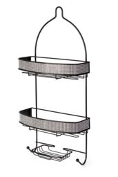 Blue Canyon Polaris Black Diamante Shower Caddy Bathroom Organiser