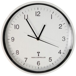 Wall Mounted 30cm Radio Controlled Clock Automatic Updates Battery