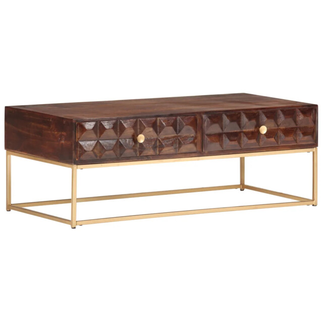 Coffee Table 112x50x40 Cm Solid Mango Wood Vidaxl