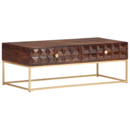 Coffee Table 112x50x40 Cm Solid Mango Wood Vidaxl
