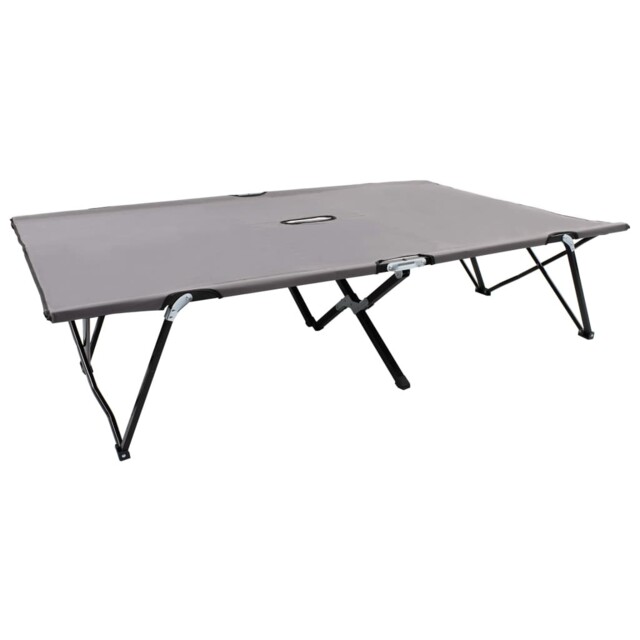 Two Person Folding Sun Lounger Beach Camping Bed Military Cot Steel