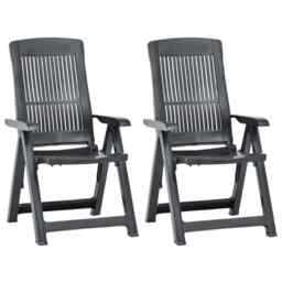 Garden Reclining Chairs 2 Pcs Plastic Anthracite Vidaxl
