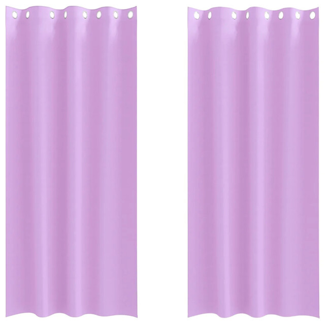 Blackout Curtains With Rings 2 Pcs Polyester Window Treatment Bedroom