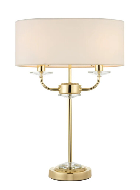 Table Light Brass Nixon Vintage White Cream Floor Lamps Required Endon