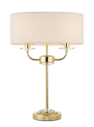 Table Light Brass Nixon Vintage White Cream Floor Lamps Required Endon