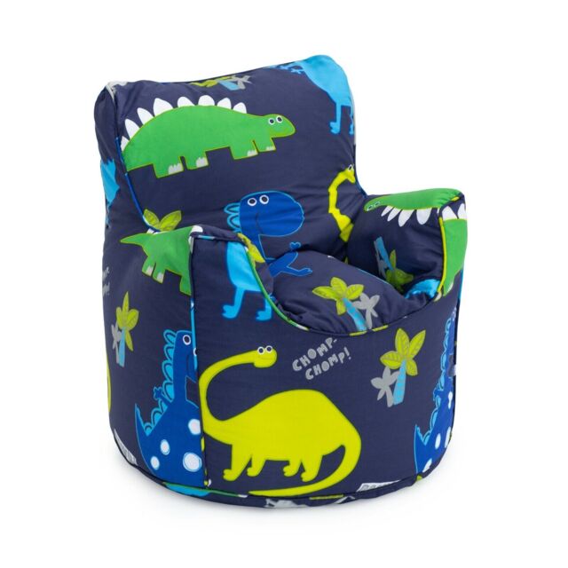 Children's Beanbag Chair Dinosaurs Blue Boys Kids Bedroom Furniture