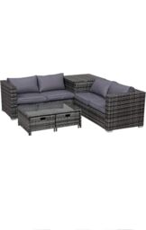 Outsunny Uk860-104v70gy0331 Sofa Set With Table - Grey (2 Pc)