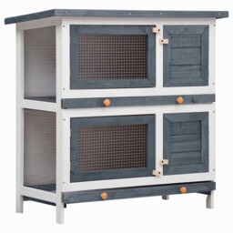 Outdoor Rabbit Hutch 4 Doors Wood Pet House Cage Carrier Multi Colours