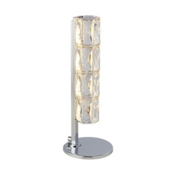 Led Table Lamp Chrome Hexagonal Shape Tube Bar With Clear Crystal Trim
