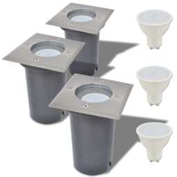 Outdoor Led Ground Lights Patio Garden Floor Decking Lighting 3 Pcs