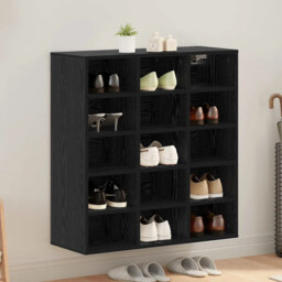 Shoe Cabinet Black Oak 77.5 X 30 X 83.5 Cm Engineered Wood Vidaxl