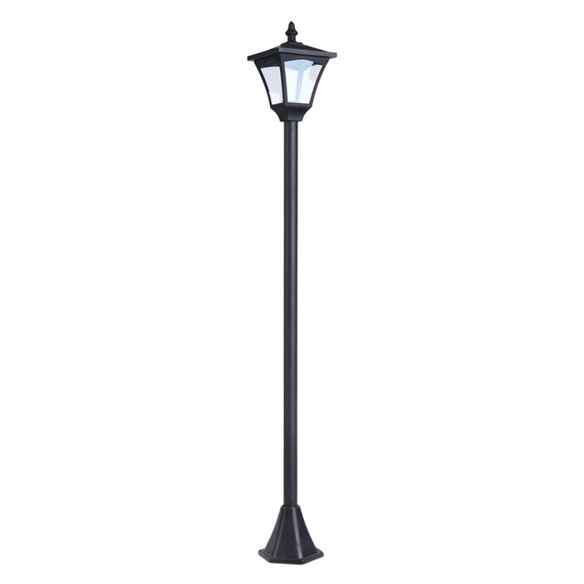 1.2m Solar Post Lamp Light Dimmable Led Bollard Outdoor Garden Black